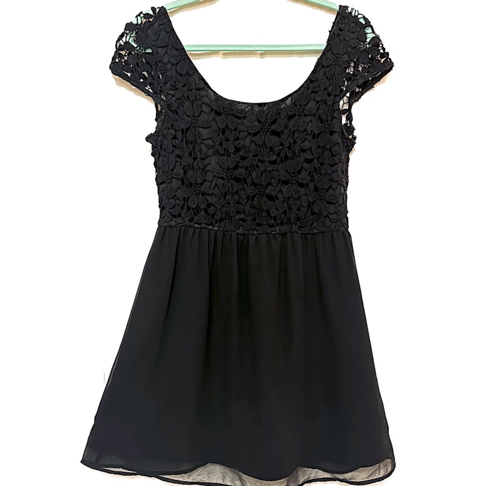 Flower Shape Cutout Little Black Dress